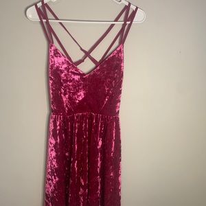 Forever21 Magenta Cross Strapped Dress A-Line